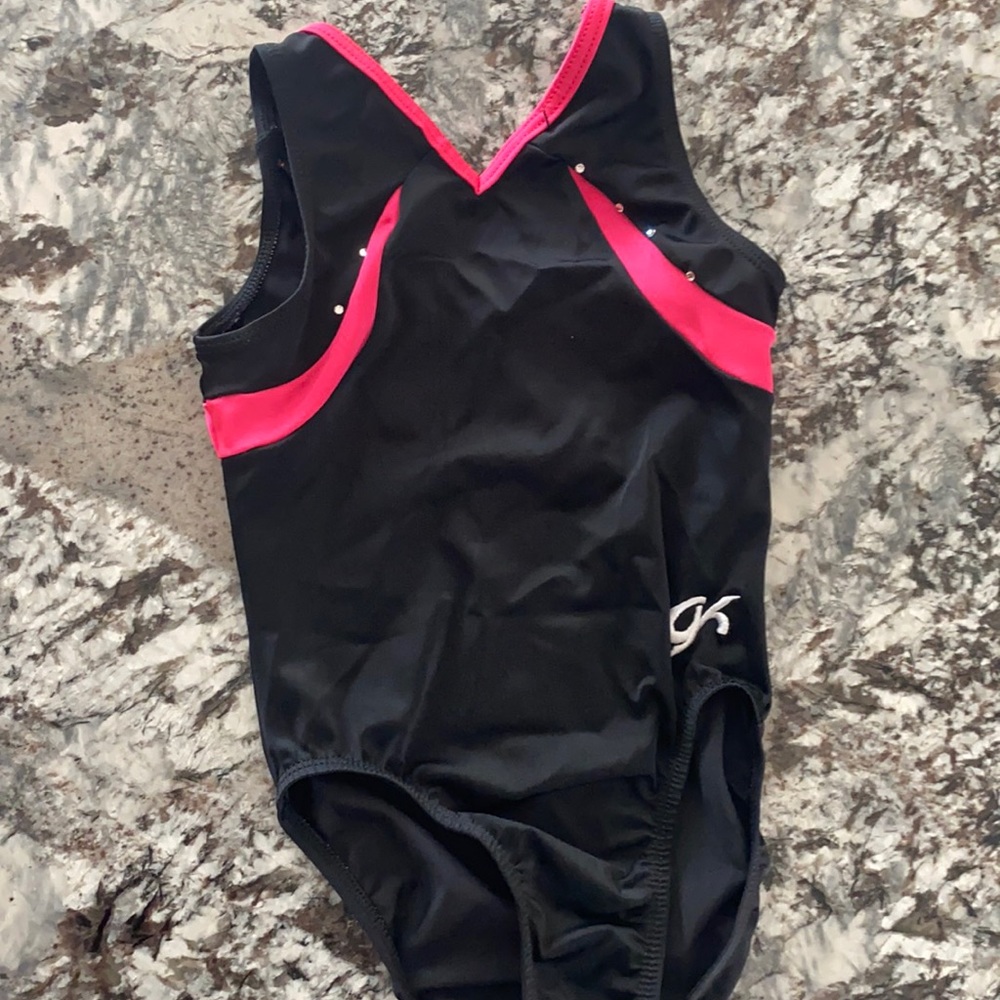 GK child leotard girls medium black pink